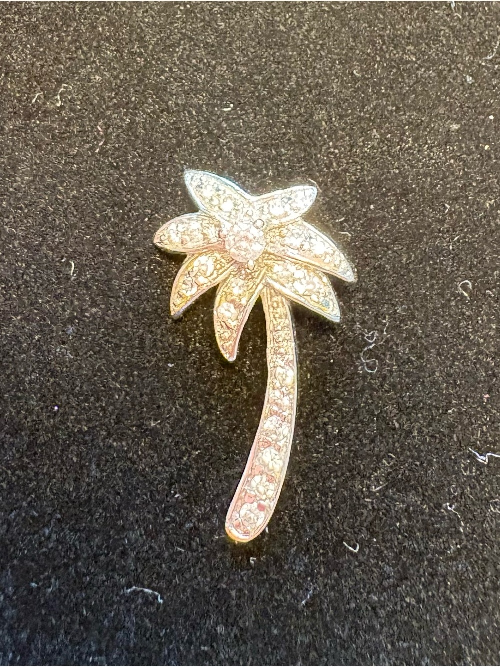 Palm Tree Charm Sterling Silver with Stones